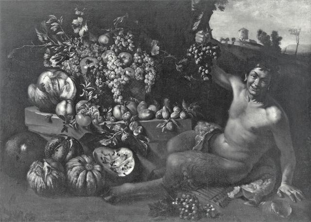 Musée d'Art et d'Histoire Genève — Cerquozzi Michelangelo (?) - sec. XVII - Satiro e natura morta con frutta — insieme